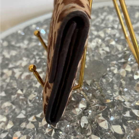 Authentic PRADA Calf Hair Leopard Print Continental Flap Wallet - Picture 3 of 11